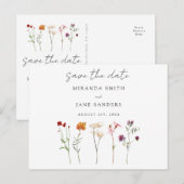 Invitation Carte Postale Fleur sauvage Lesbian Pride Floral Enregistrer la  (Devant / Derrière)