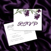 Invitation Carte Postale Fleur sauvage | Profond violet Bohémien Entree RSV