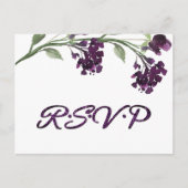 Invitation Carte Postale Fleur sauvage | Profond violet Bohémien Entree RSV (Devant)
