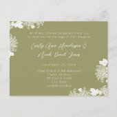 Invitation Carte Postale Fleur sauvage Sage Green Bloom Mariage pas cher (Devant)