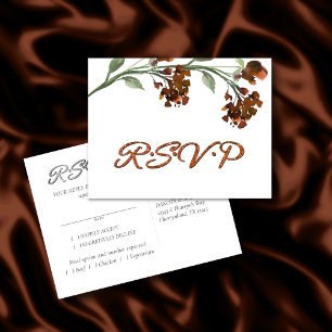 Invitation Carte Postale Fleur sauvage Terracotta Orange Bohemian Entree