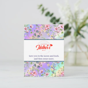 Invitation Carte Postale Fleurs aquarelles élégantes pour la fête des mères