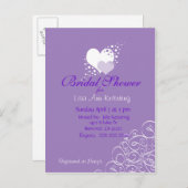 Invitation Carte Postale Fleurs d'amour (Devant / Derrière)