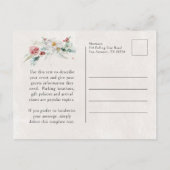 Invitation Carte Postale Fleurs d'aquarelle d'hiver 40e fête d'anniversaire (Dos)