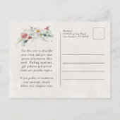 Invitation Carte Postale Fleurs d'aquarelle d'hiver 90e fête d'anniversaire (Dos)