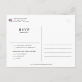 Invitation Carte Postale Fleurs d'aquarelle violet Mariage de bouquet de co (Dos)