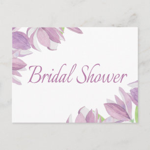 Invitation Carte Postale Fleurs d'aquarelle violette Fête des mariées flora