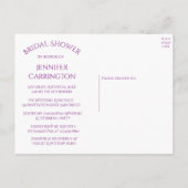 Invitation Carte Postale Fleurs d'aquarelle violette Fête des mariées flora (Dos)