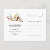 Invitation Carte Postale Fleurs d'automne du Citrouille blanc 80e anniversa (Dos)