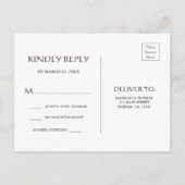 Invitation Carte Postale Fleurs de cerisier Aquarelle Mariage floral RSVP (Dos)