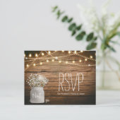 Invitation Carte Postale Fleurs de Gypsophile dans un pot en verre rustique (Debout devant)