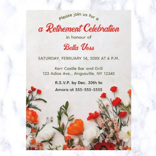 Invitation Carte Postale Fleurs de jardin modifiables