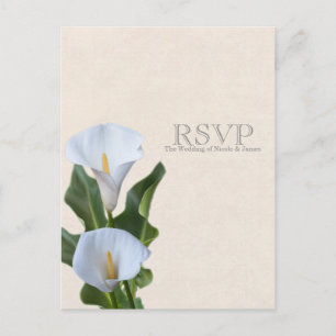 Invitation Carte Postale Fleurs de lys calla Floral élégant Mariage RSVP