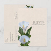 Invitation Carte Postale Fleurs de lys d'appel Floral Mariage élégant RSVP (Devant / Derrière)