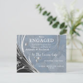 Invitation Carte Postale Fleurs de mélange bleu pâle doux (Debout devant)