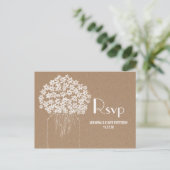 Invitation Carte Postale Fleurs de papier Brown Rustique Kraft Mariage RSVP (Debout devant)
