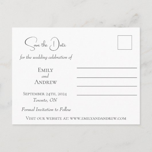 Invitation Carte Postale Fleurs de pavot rouge Mariage d'aquarelle minimali (Dos)