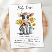 Invitation Carte Postale Fleurs de soleil de vache mignonne Moderne Baby sh