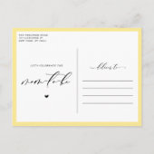 Invitation Carte Postale Fleurs de soleil jaunes dans un Mason Jar Baby Bru (Dos)