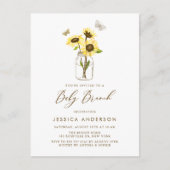Invitation Carte Postale Fleurs de soleil jaunes dans un Mason Jar Baby Bru (Devant)