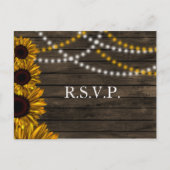 Invitation Carte Postale Fleurs de soleil rustiques Pays Grange Mariage en (Devant)