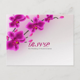 Invitation Carte Postale Fleurs d'orchidées Élégant Mariage Floral RSVP