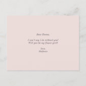 Invitation Carte Postale Fleurs Pastel Paillettes Seras-Tu Ma Demoiselle D' (Dos)