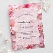 Invitation Carte Postale Fleurs roses rousses