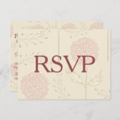 Invitation Carte Postale Fleurs rouges RSVP (Devant / Derrière)