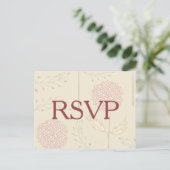 Invitation Carte Postale Fleurs rouges RSVP (Debout devant)
