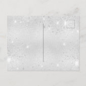 Invitation Carte Postale Fleurs violettes roses argentées Baby Shower (Dos)