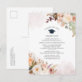 Invitation Carte Postale Floral 2025 Graduation Party (Devant / Derrière)