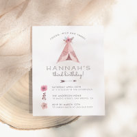 Floral Bohemian Teepee Young Wild & Three Birday