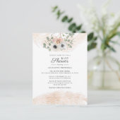 Invitation Carte Postale Floral Boho Pampas Grass Moderne Baby shower fille (Debout devant)