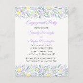 Invitation Carte Postale Floral Fleur sauvage Jaune violet Fleurs Fiançaill (Devant)