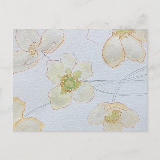 Invitation Carte Postale floral moderne (Devant)