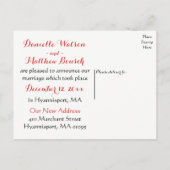 Invitation Carte Postale Floral Rose rouge - Fête de mariage (Dos)