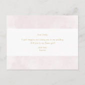 Invitation Carte Postale Floral Rose Vierge Serez-Vous Ma Fille Fleur (Dos)