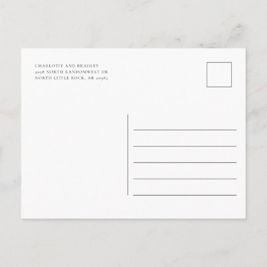 Invitation Carte Postale Floral Verdure Script Noël Fête de Noël (Dos)