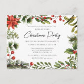 Invitation Carte Postale Floral Verdure Script Noël Fête de Noël (Devant)