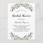 Invitation Carte Postale floraux de lavande à Fête des mariées (Devant)