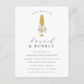 Invitation Carte Postale Flore Champagne Flute Bridal Brunch & Bubbly (Devant)