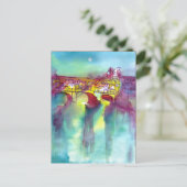 Invitation Carte Postale FLORENCE PONTE VECCHIO Par Aquarelle DE NUIT (Debout devant)