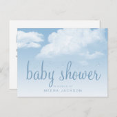 Invitation Carte Postale Fluffy Clouds Baby shower Raindrops (Devant / Derrière)