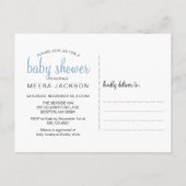 Invitation Carte Postale Fluffy Clouds Baby shower Raindrops (Dos)