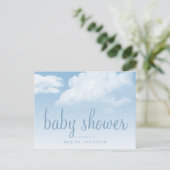 Invitation Carte Postale Fluffy Clouds Baby shower Raindrops (Debout devant)