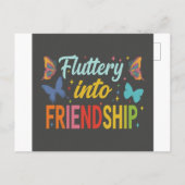 Invitation Carte Postale Flutter pour l'amitié (Dos)