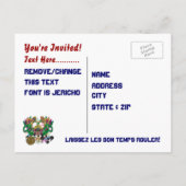 Invitation Carte Postale Football Mardi Gras Dragon King notes de vue S'il  (Dos)