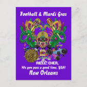 Invitation Carte Postale Football Mardi Gras Dragon King notes de vue S'il (Devant)