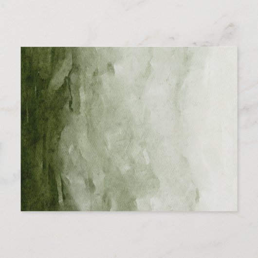 Invitation Carte Postale Forêt d'aquarelle | Arbres Et Cerfs (Dos)